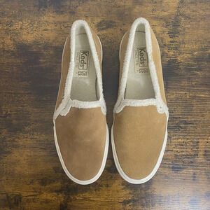 Keds Double Decker Suede Shoes Womens Sz 9 Tan‎ Faux Shearling Dream Foam
